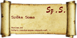 Szőke Soma névjegykártya